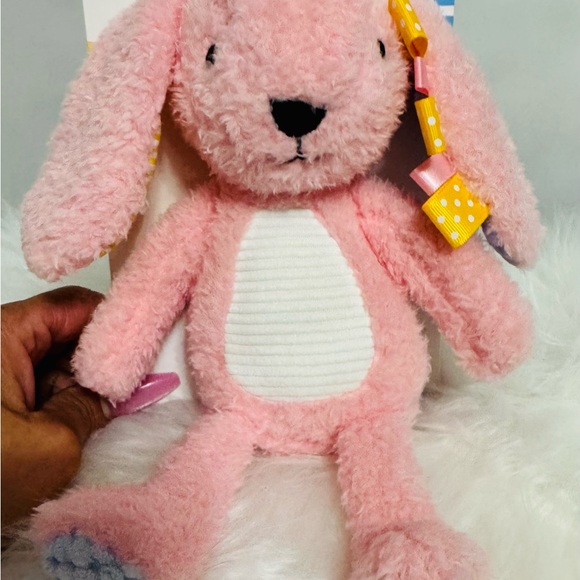 Just in time for Easter,  🐰🐇🐣 Pink Plush Bunny with Ribbon Ears - Picture 5 of 6